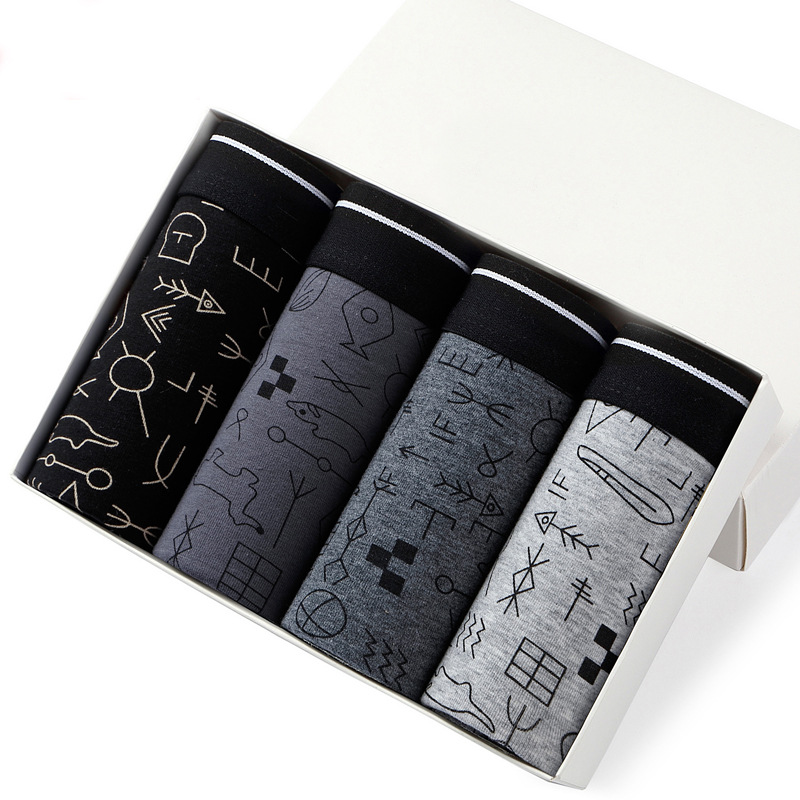 Boxer Brief Pack Cotton - 4 pezzi mutandine da uomo pantaloncini